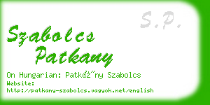 szabolcs patkany business card